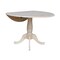 International Concepts Round 42 in Rd Dual Drop Leaf Pedestal Table, 29.5 inH, Unfinished, Ready to Finish, 42 in W, 42 in L K-42DPT - alternate 5